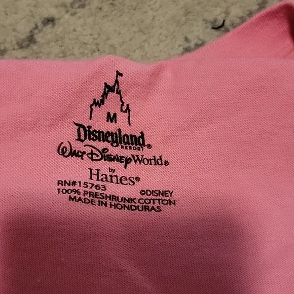 Disney Hanes Front Back Graphic Minnie Mouse Short Sleeve Cotton Medium Pink - Picture 3 of 4